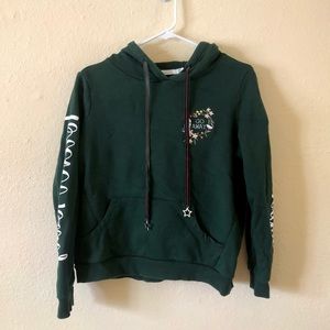 DARK GREEN GRAPHIC HOODIE